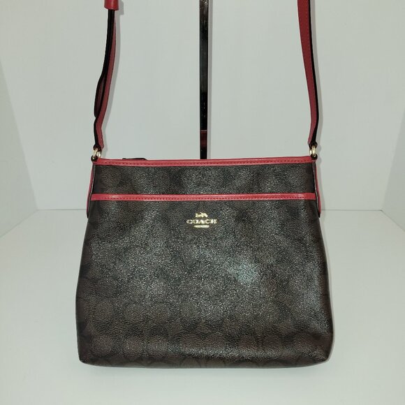 Coach File Crossbody in Signature Coated Canvas W/ Leather Details Style F29210 - Picture 2 of 11